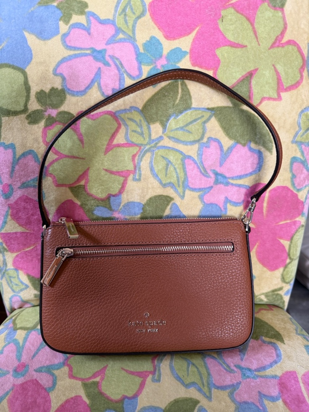 Kate Spade Brown Leather Zip Wristlet